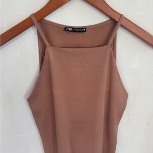 ZARA Dusty Mauve Square-Neck Camisole